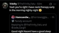 The star has deleted the tweet now (Credit: Screenshot of post from Naomi's X account)